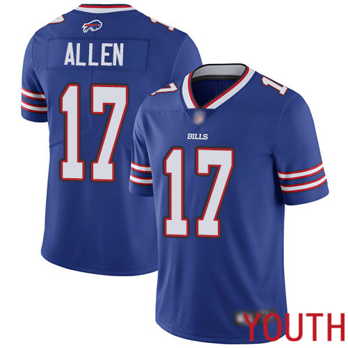 Youth Buffalo Bills 17 Josh Allen Royal Blue Team Color Vapor Untouchable Limited Player NFL Jersey